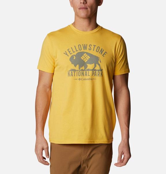 Columbia PFG T-Shirt Yellow For Men's NZ28973 New Zealand